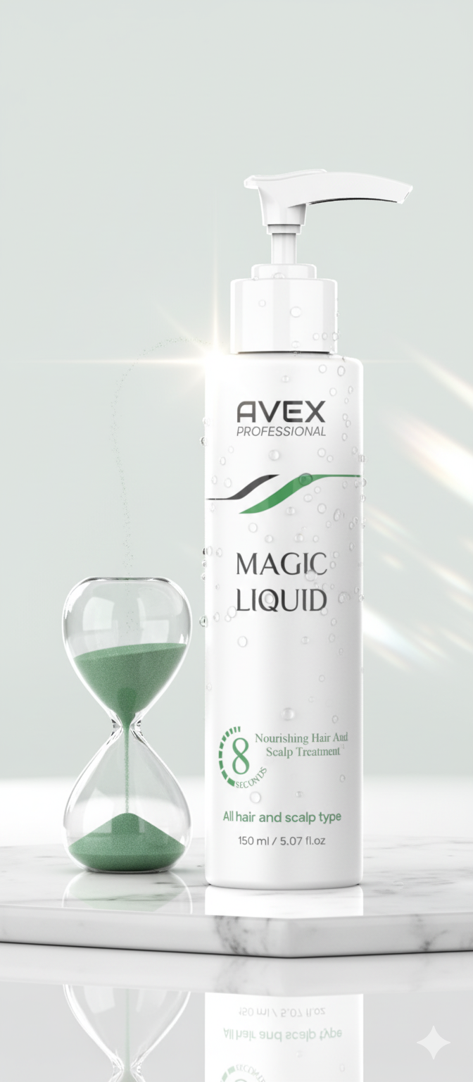 آبرسانی فوری با مجیک لیکوئید AVEX: اسکالپی نرم و شاداب داشته باشید!